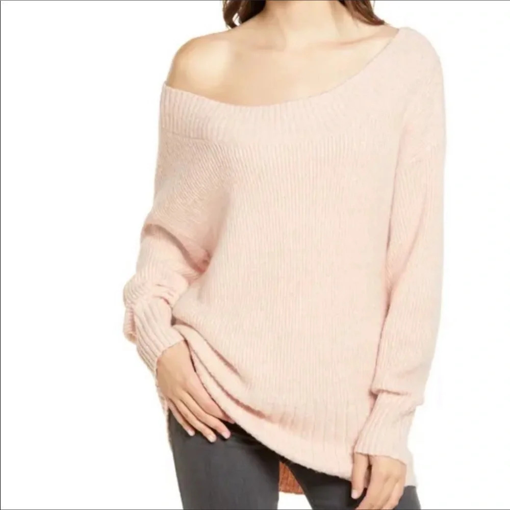 NWT Chelsea Off The Shoulder Pink Ribbed SweaterXL